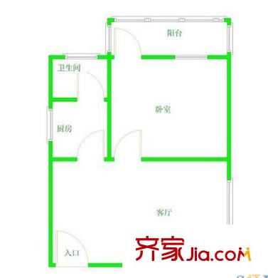 區(qū)水產(chǎn)畜牧局大院戶型圖1 1室2廳1衛(wèi)1廚