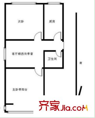 區(qū)水產(chǎn)畜牧局大院戶型圖2 2室2廳1衛(wèi)1廚