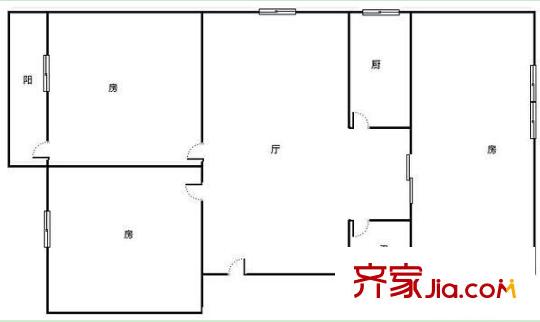 區(qū)黨委組織宣傳部宿舍戶型圖2 3室2廳2衛(wèi)1廚