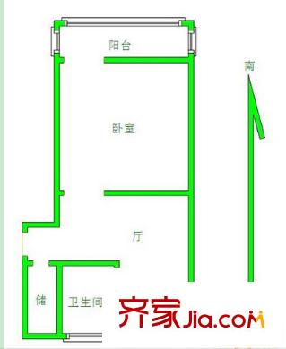 第四人民醫(yī)院生活一區(qū)戶型圖5 1室1廳1衛(wèi)1廚