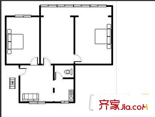 綠化處新竹生活區(qū)戶型圖2 2室2廳1衛(wèi)1廚