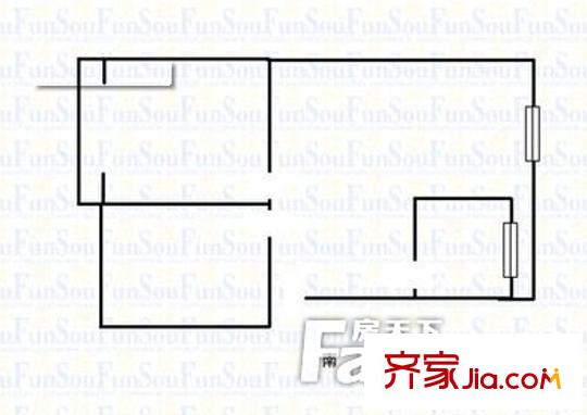 糧油局宿舍戶型圖1 1室1廳1衛(wèi)1廚