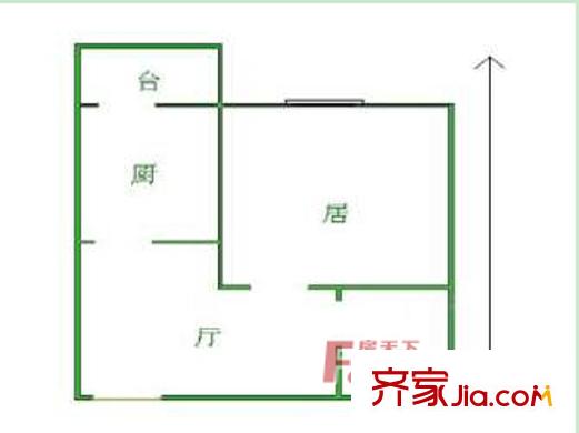 翠園小區(qū)戶型圖13 1室1廳1衛(wèi)1廚
