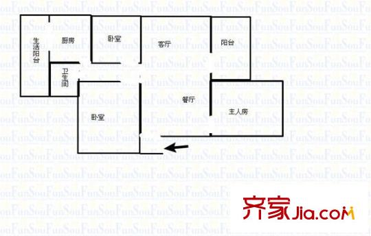 翠園小區(qū)戶型圖12 3室2廳1衛(wèi)1廚