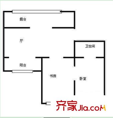 玲瓏街坊戶型圖3 2室1廳1衛(wèi)1廚