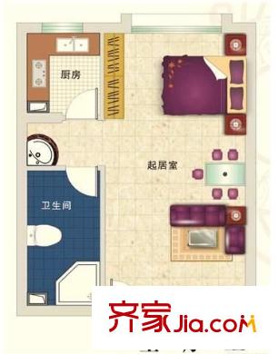 綠都錦江匯 1室 戶(hù)型圖