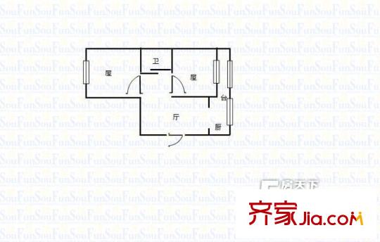 開關(guān)廠生活區(qū)戶型圖開關(guān)廠宿舍2室 2室1廳1衛(wèi)1廚