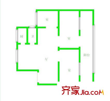 礦產(chǎn)局宿舍戶型圖4 3室2廳1衛(wèi)1廚
