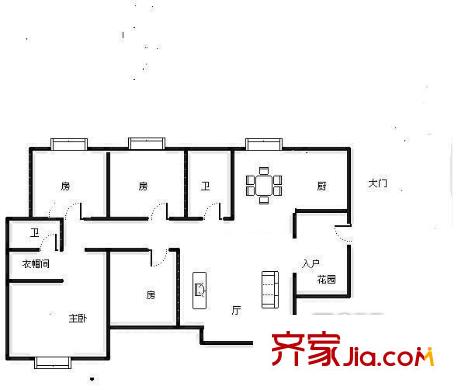 廣西工人醫(yī)院宿舍區(qū)戶型圖廣西工人醫(yī)院宿舍4室2廳 4室2廳2衛(wèi)1廚