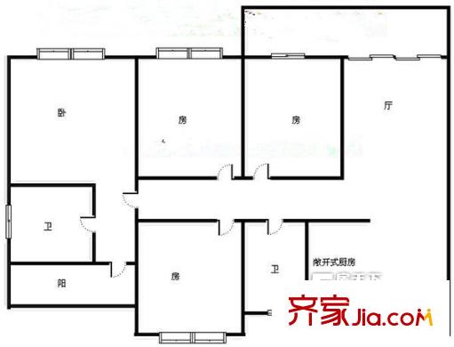廣西工人醫(yī)院宿舍區(qū)戶型圖廣西工人醫(yī)院宿舍4室2廳2衛(wèi)1廚 4室2廳2衛(wèi)1廚
