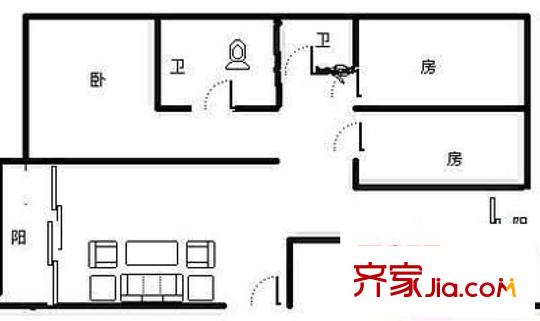 錦湖苑 3室 戶型圖