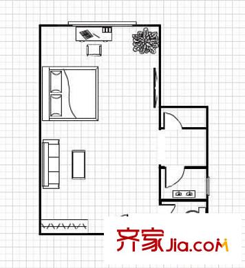綠都錦江匯 1室 戶型圖