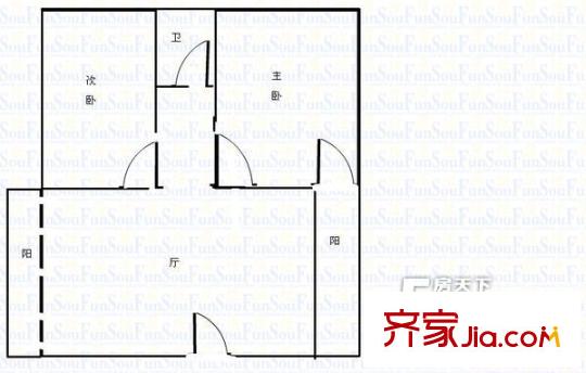 開關(guān)廠生活區(qū)戶型圖600x600 2室1廳1衛(wèi)1廚