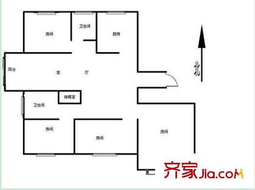 礦產(chǎn)局宿舍戶型圖5 4室2廳1衛(wèi)1廚