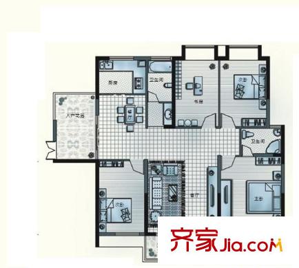 廣西工人醫(yī)院宿舍區(qū)戶型圖廣西工人醫(yī)院宿舍4室 4室2廳2衛(wèi)1廚