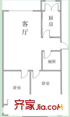 萬(wàn)興大廈戶型圖4 2室2廳1衛(wèi)1廚