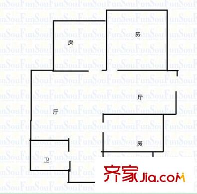 河堤路航道管理局宿舍戶型圖1 3室2廳1衛(wèi)1廚