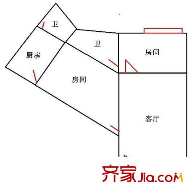 計(jì)生委南湖宿舍 2室 戶(hù)型圖