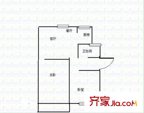 南寧市綠化工程宿舍戶型圖2 2室2廳1衛(wèi)1廚
