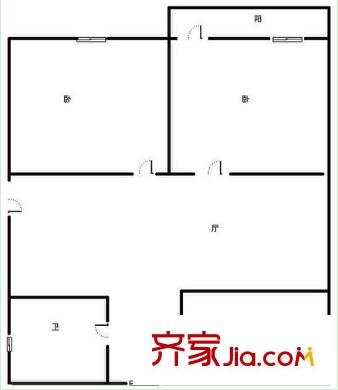 南寧市綠化工程宿舍戶型圖3 2室2廳1衛(wèi)1廚