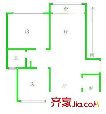 金象四區(qū)戶型圖2室2廳1衛(wèi) 