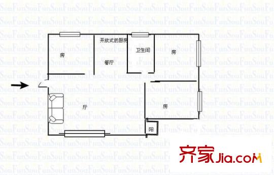 錦湖苑 3室 戶型圖