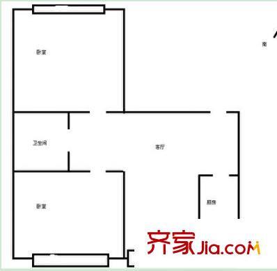 萬興大廈戶型圖1 2室2廳1衛(wèi)1廚