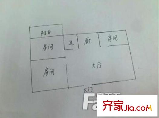 萬(wàn)興大廈戶型圖5 3室2廳1衛(wèi)1廚