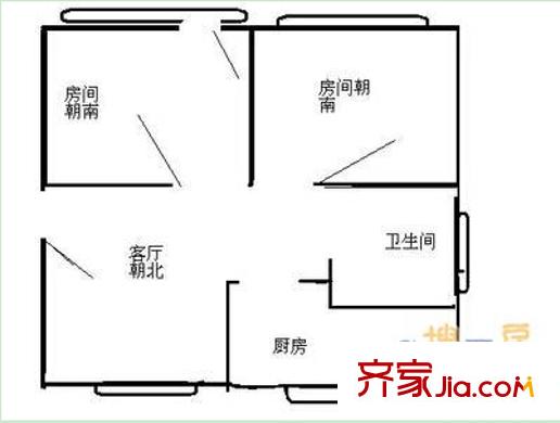 廣西廣達集團住宅小區(qū)戶型圖4 2室1廳1衛(wèi)1廚