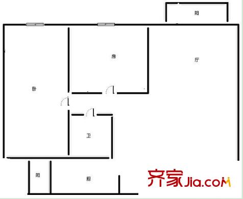 南寧市綠化工程宿舍戶型圖5 2室2廳1衛(wèi)1廚