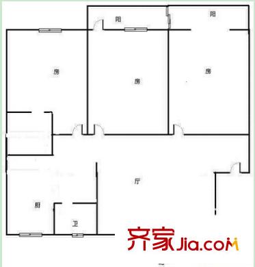 南寧市綠化工程宿舍戶型圖1 3室2廳1衛(wèi)1廚