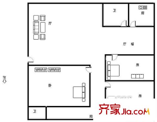 明秀地稅局宿舍3室2廳2衛(wèi)1廚
