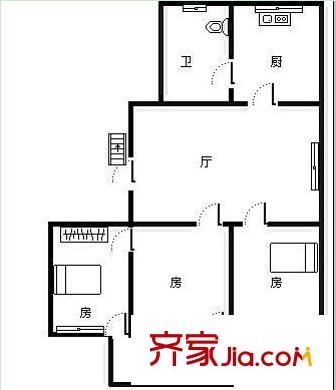 民主路總工會宿舍戶型圖5 3室2廳1衛(wèi)1廚