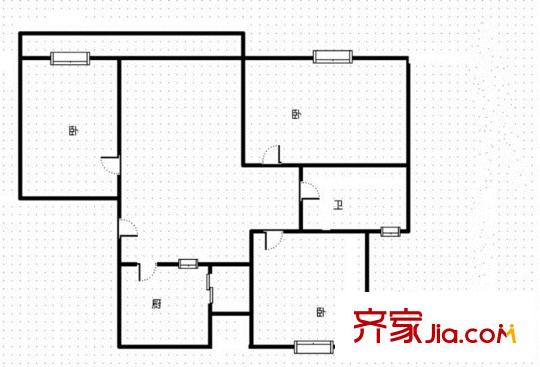 金象四區(qū)戶型圖3室2廳1衛(wèi) 
