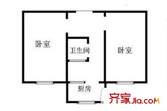 舊區(qū)防疫站宿舍戶型圖2 2室1廳1衛(wèi)1廚