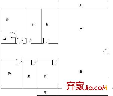 金康鳳江苑戶型圖401952241300 4室2廳2衛(wèi)1廚