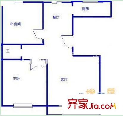 廣西廣達集團住宅小區(qū)戶型圖5 2室2廳1衛(wèi)1廚