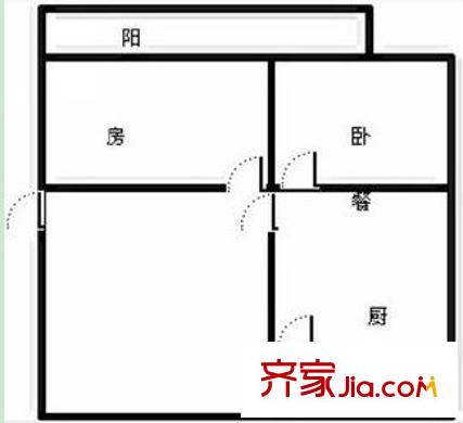 工行宿舍戶型圖4 2室2廳1衛(wèi)1廚