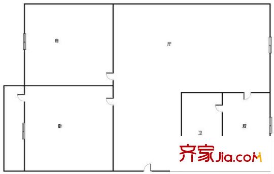 區(qū)供銷社宿舍 2室 戶型圖