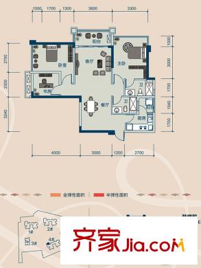云星錢隆御景4#樓1單元05號房D戶型 3室2廳2衛(wèi)1廚