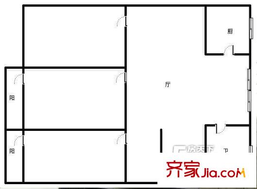 桂登商場住宅戶型圖 桂登商住樓 3室 戶型圖 3室2廳1衛(wèi)1廚
