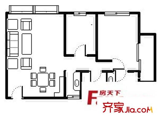 桂鹽大廈 4室 戶型圖