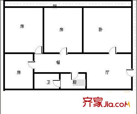 審計廳宿舍戶型圖5 4室2廳2衛(wèi)1廚