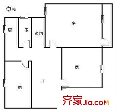 衡秀里單位房 3室 戶型圖