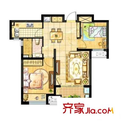 南寧 市土產(chǎn)公司宿舍 2室 戶型圖