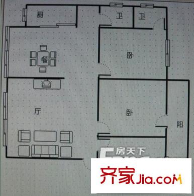 工行宿舍戶型圖2 3室2廳2衛(wèi)1廚