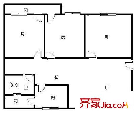 西鄉(xiāng)塘廣利園小區(qū) 3室 戶型圖