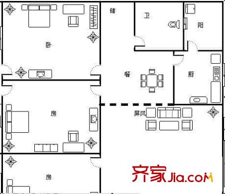 廣利園小區(qū) 3室 戶型圖