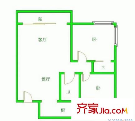 廣西區(qū)婦幼保健院生活區(qū)戶型圖5 2室2廳2衛(wèi)1廚
