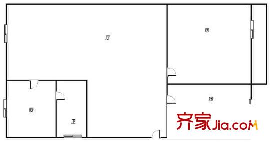 區(qū)供銷社宿舍 2室 戶型圖